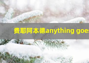 费耶阿本德anything goes